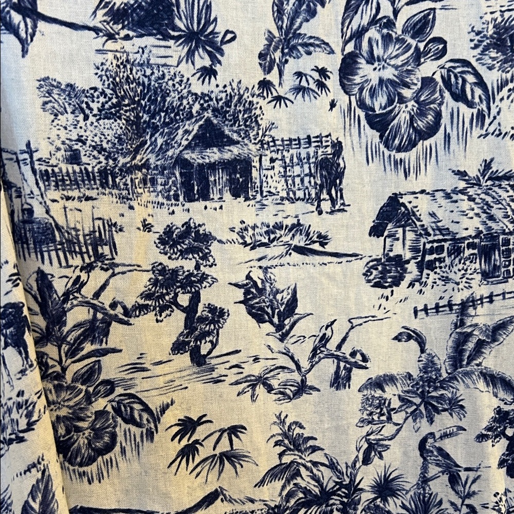 Joie Horse Toile Dress Envelope Cut Out Back Short Sleeveless Blue & White NWT - Picture 4 of 17